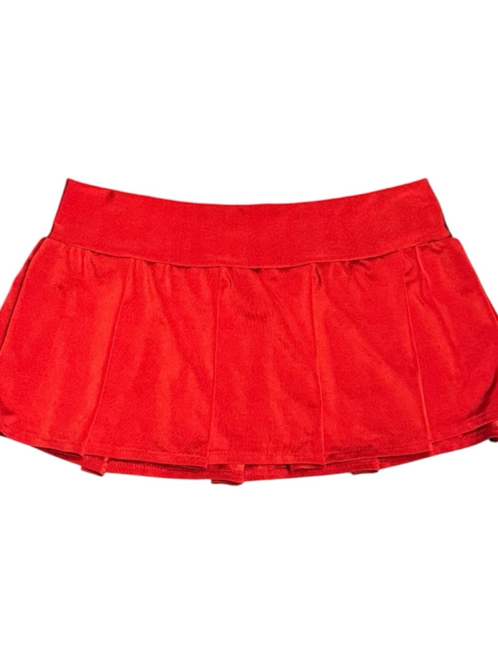 Bold Red Satin Mini Skirt
